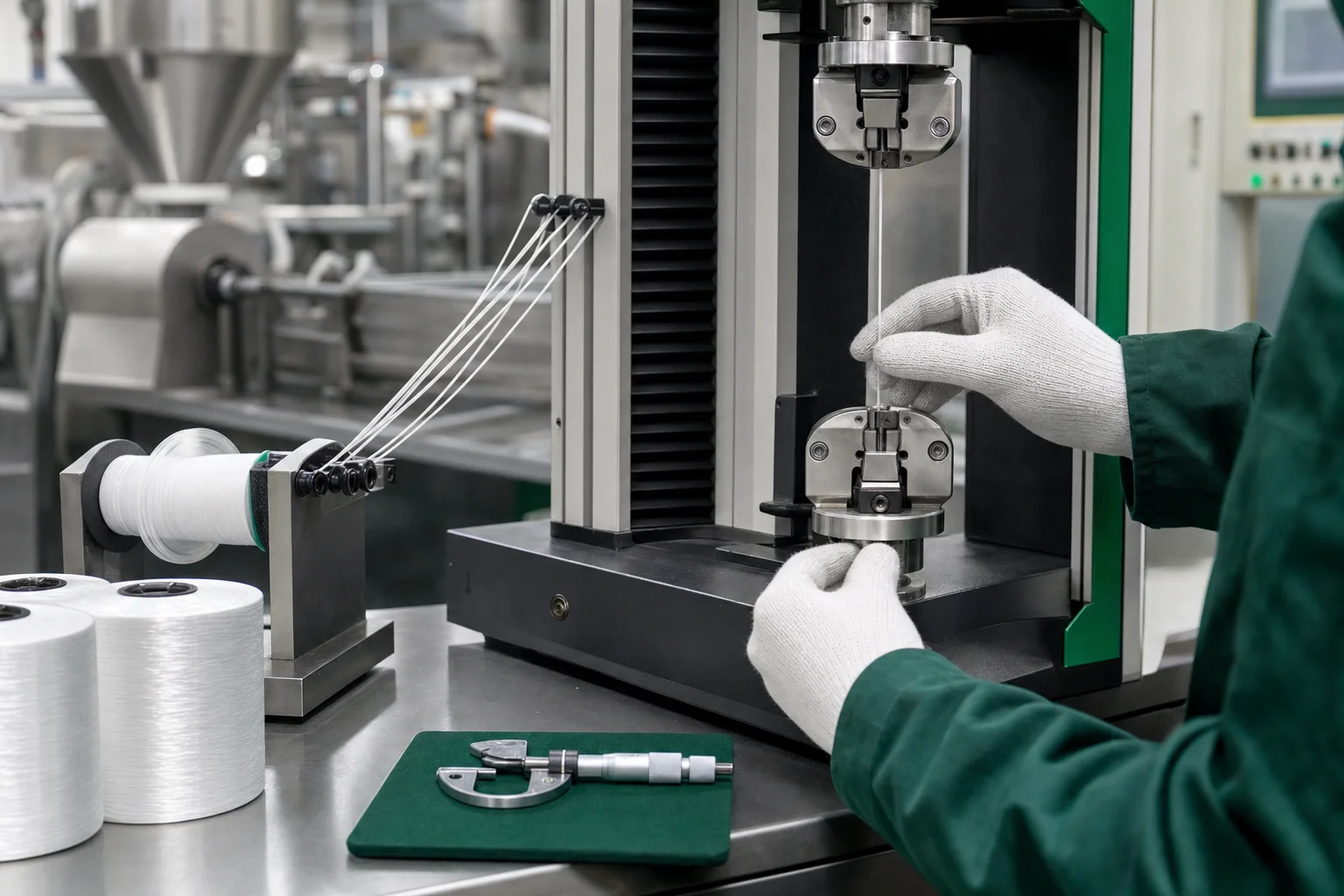 Synthetic yarn testing
