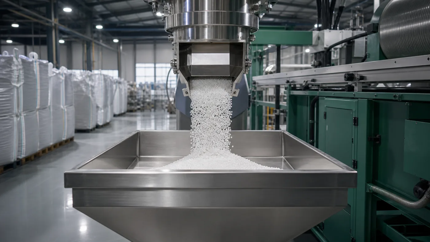 Precision polymer dosing for material-efficient packaging production